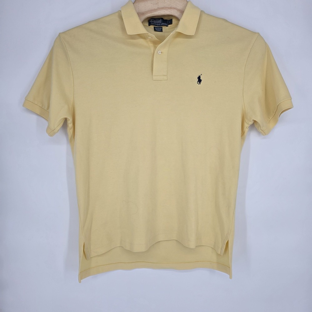 Polo Ralph Lauren Vintage Yellow Short Sleeve Shirt Mens Large Preppy Premium